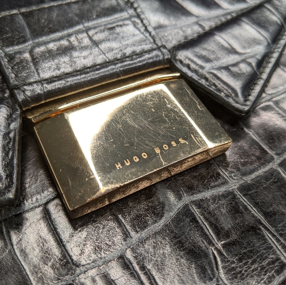 Hugo Boss Leather Croc Effect Purse - Picture 6 of 8